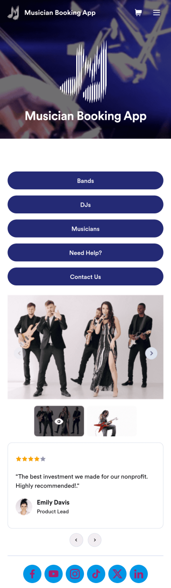 Musician Booking App Template