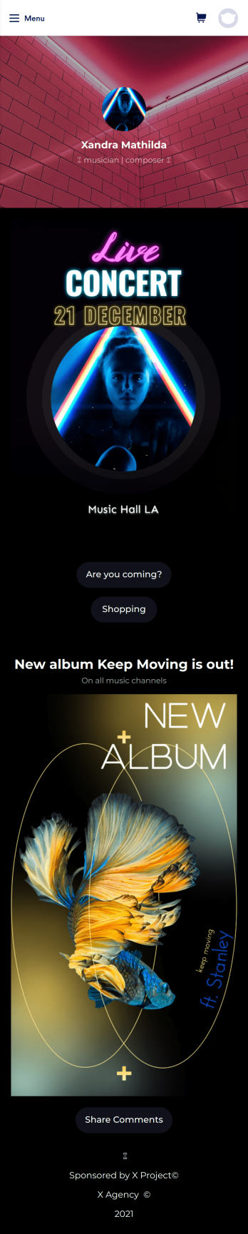 Musician Instagram Bio Link App Template
