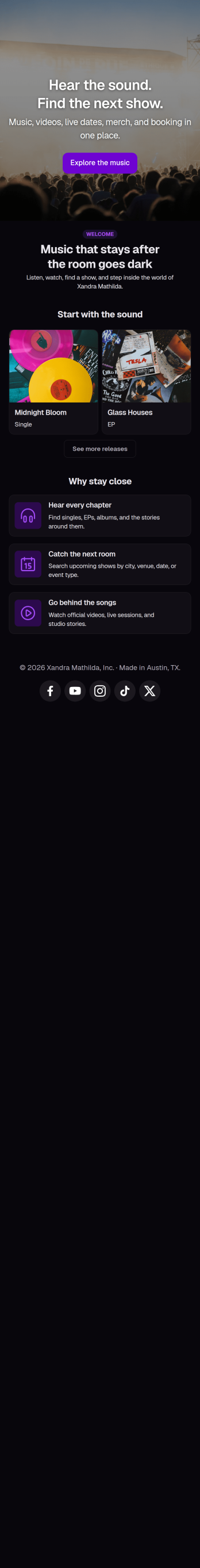 Musician Instagram Bio Link App Template