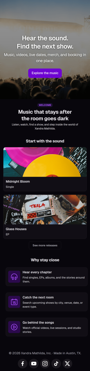 Musician Instagram Bio Link App Template