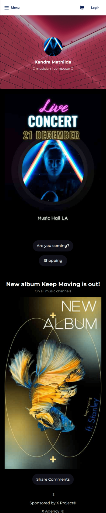 Musician Instagram Bio Link App Template