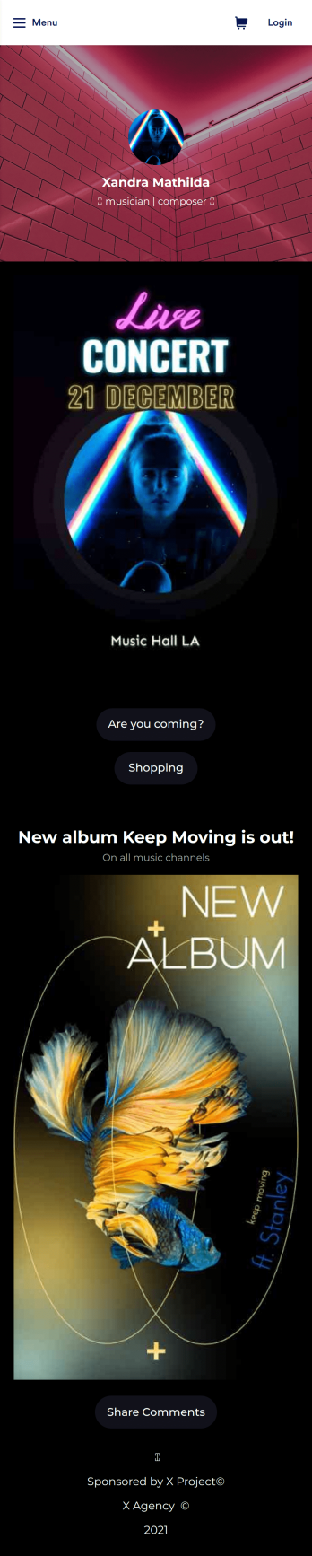 Musician Instagram Bio Link App Template