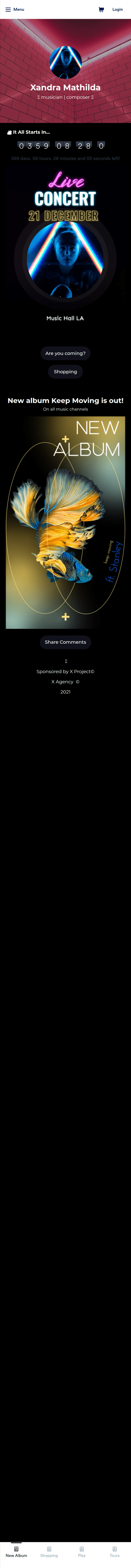 Musician Instagram Bio Link App Template