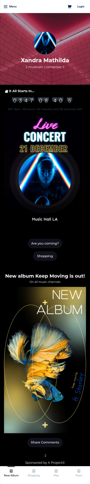 Musician Instagram Bio Link App Template