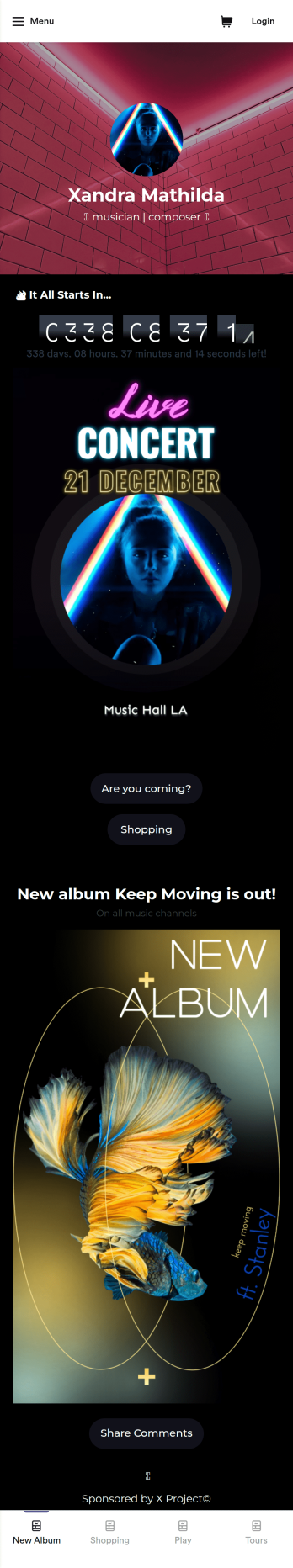 Musician Instagram Bio Link App Template