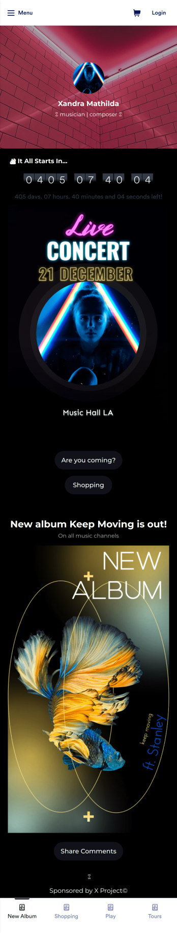 Musician Instagram Bio Link App Template