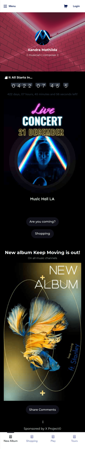Musician Instagram Bio Link App Template