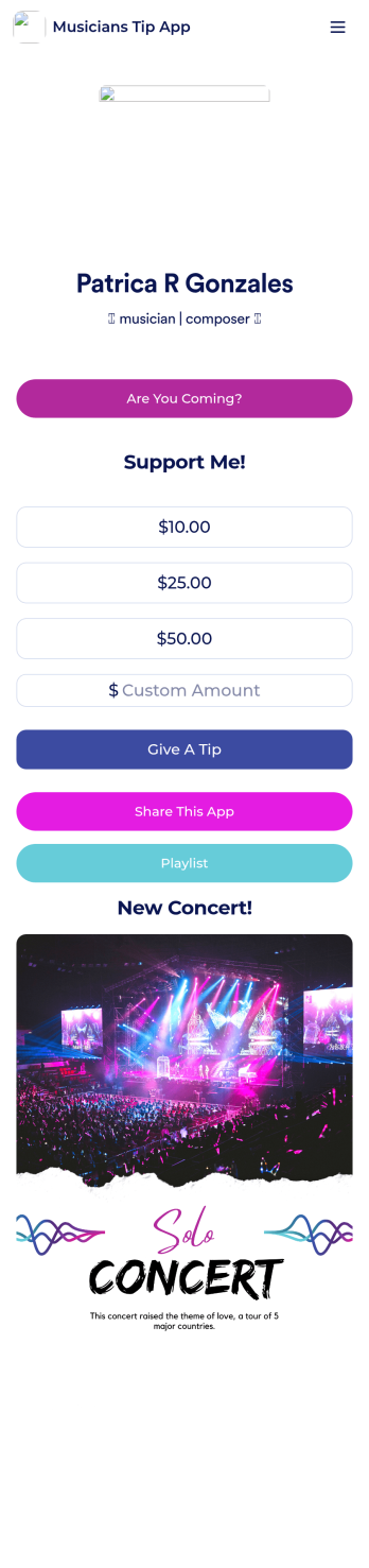Musicians Tip App Template