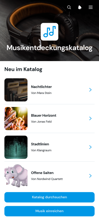 Musikentdeckungskatalog-App