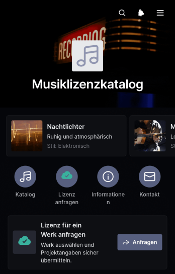 Musiklizenzkatalog-App