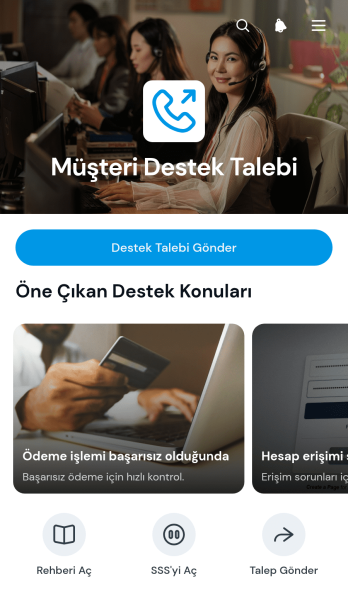 Müşteri Destek Talebi Uygulama Șablonu