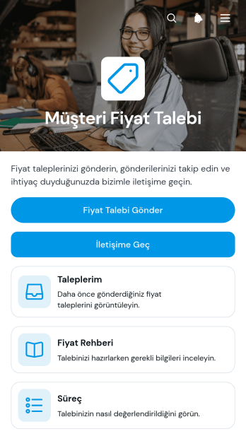 Müşteri Fiyat Talebi Uygulama Șablonu