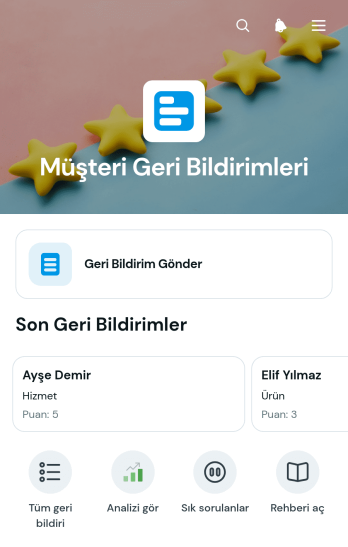 Müşteri Geribildirim Uygulama Șablonu