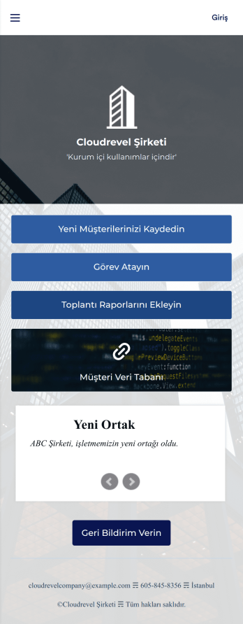 Müşteri Yönetimi Uygulama Șablonu