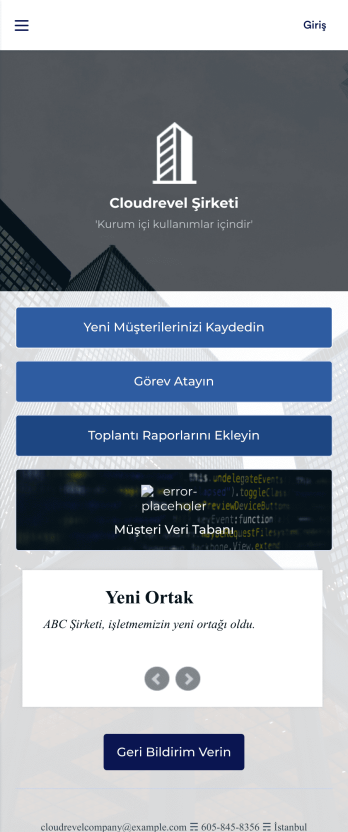 Müşteri Yönetimi Uygulaması Template