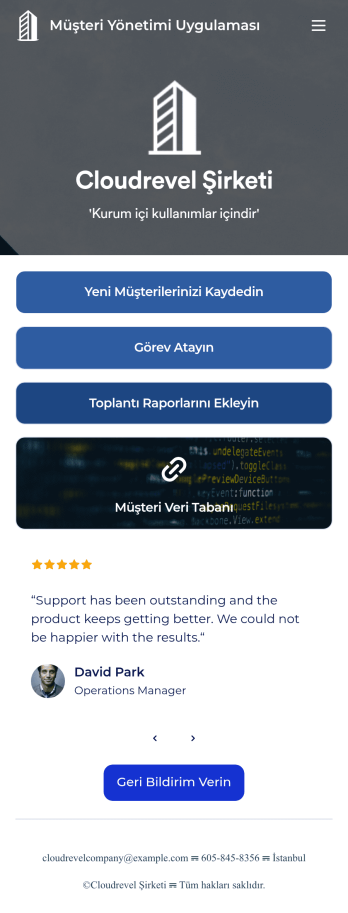 Müşteri Yönetimi Uygulama Șablonu
