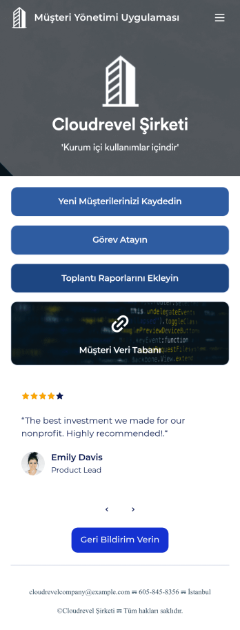 Müşteri Yönetimi Uygulama Șablonu