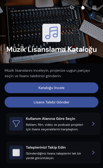 Müzik Lisanslama Kataloğu Uygulama Șablonu
