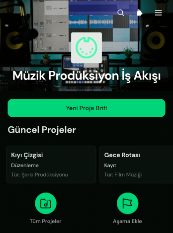 Müzik Prodüksiyonu İş Akışı Uygulama Șablonu