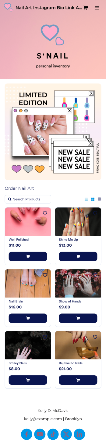 Nail Art Bio Link App Template