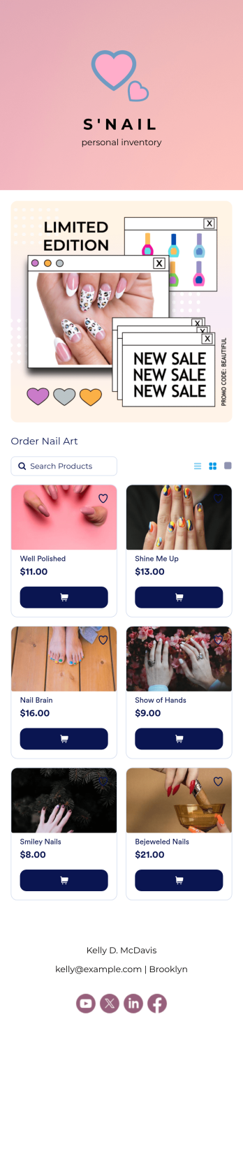 Nail Art Bio Link App Template