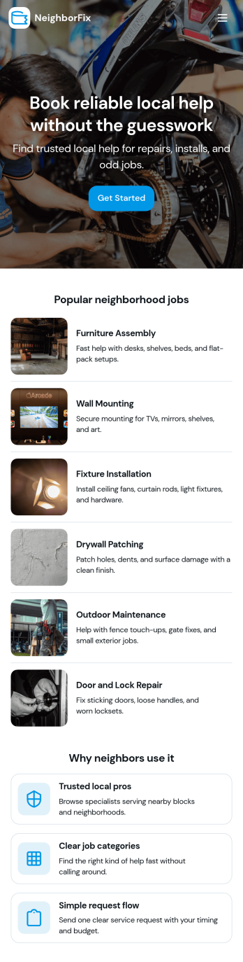 Neighborhood Handyman App Template