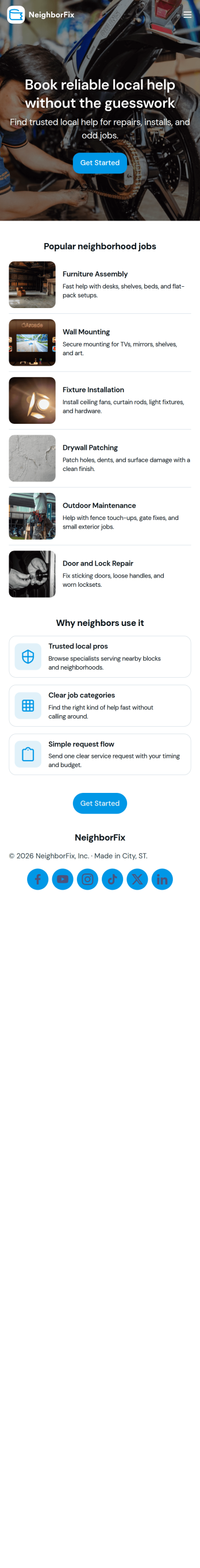 Neighborhood Handyman App Template