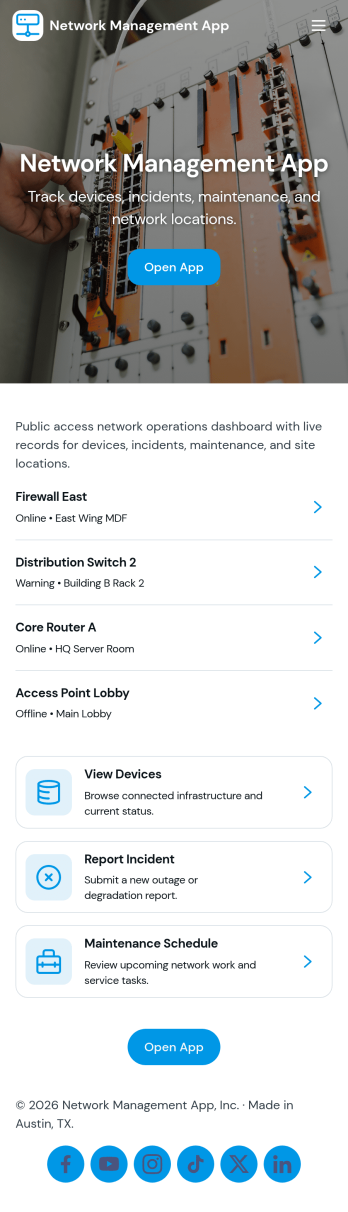 Network Management App Template