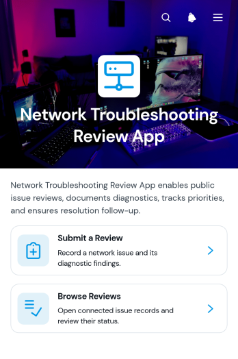 Network Troubleshooting Review App Template