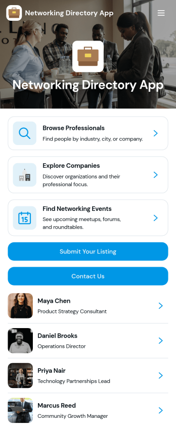 Networking Directory App Template