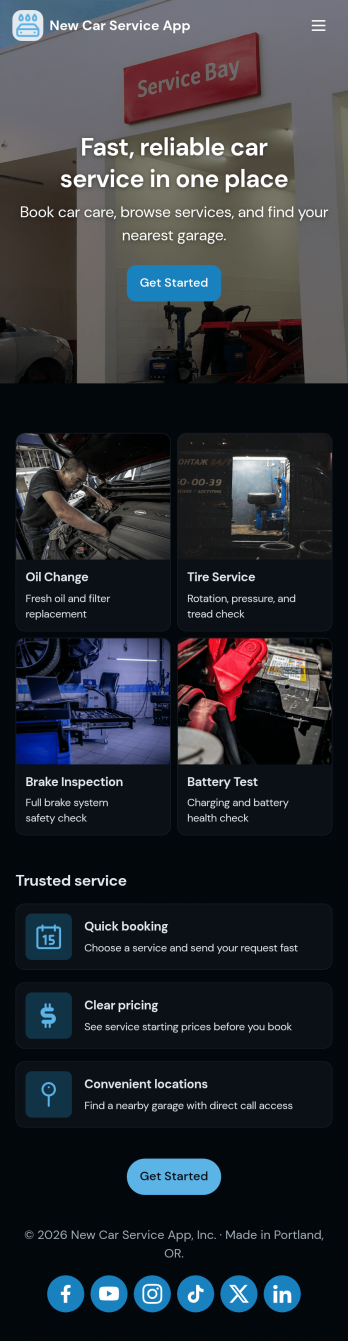 New Car Service App Template