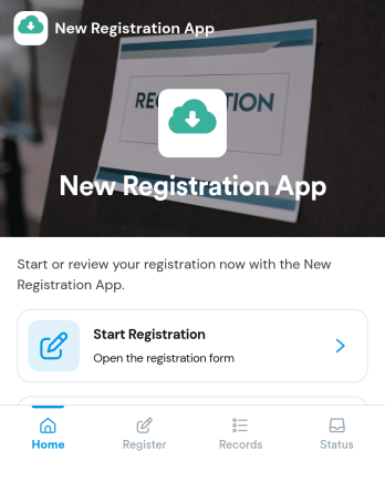 New Registration App Template