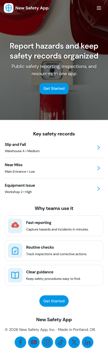 New Safety App Template