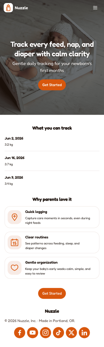 Newborn Baby Tracking App Template