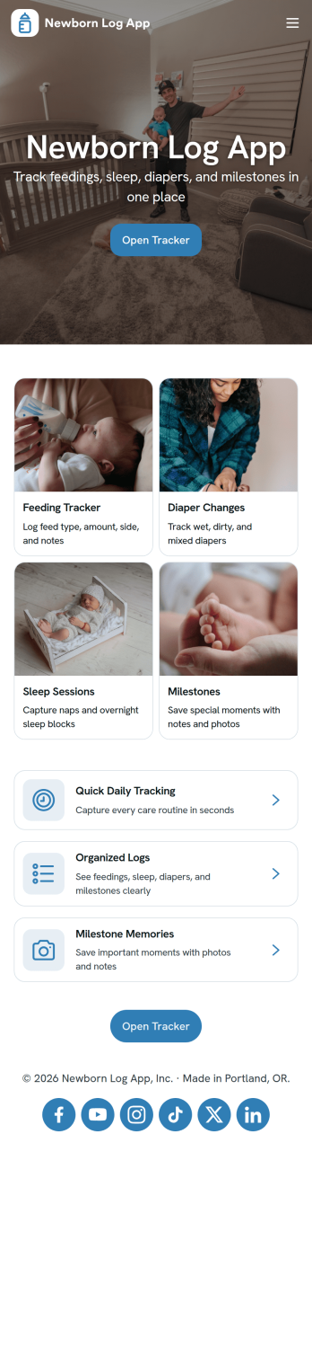 Newborn Log App Template