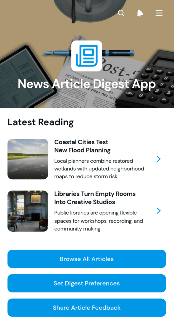 News Article Digest App Template