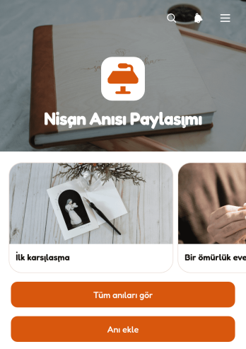 Nişan Anısı Paylaşım Uygulama Șablonu