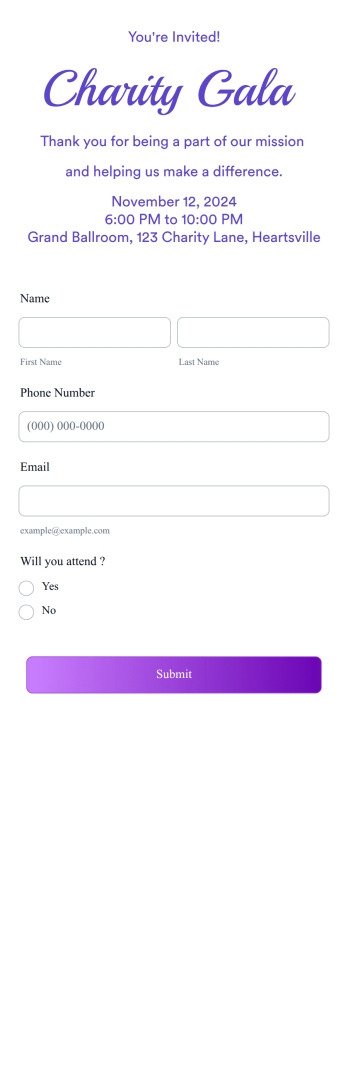 Non-profit Event RSVP App Template