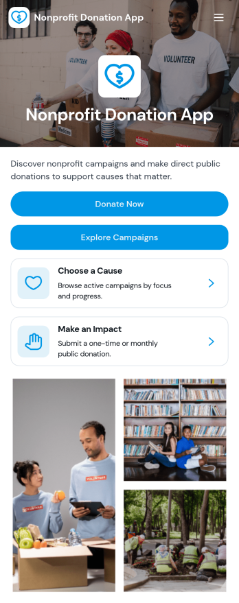 Donation App for Nonprofit