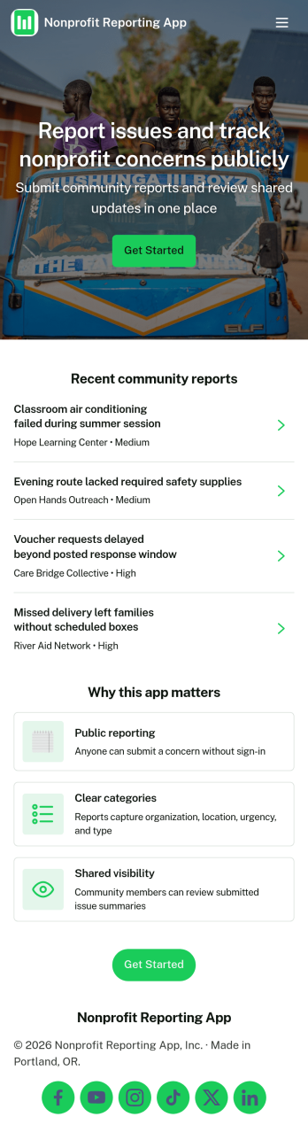Nonprofit Reporting App Template