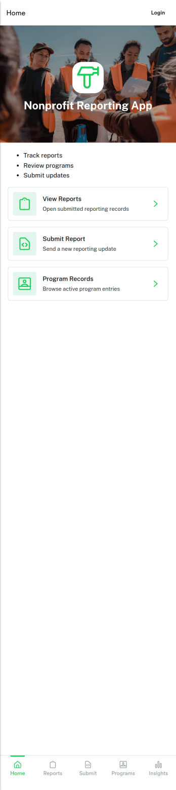 Nonprofit Reporting App Template