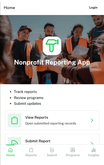 Nonprofit Reporting App Template