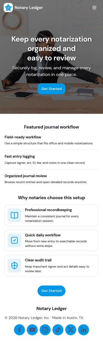 Notary Journal App Template