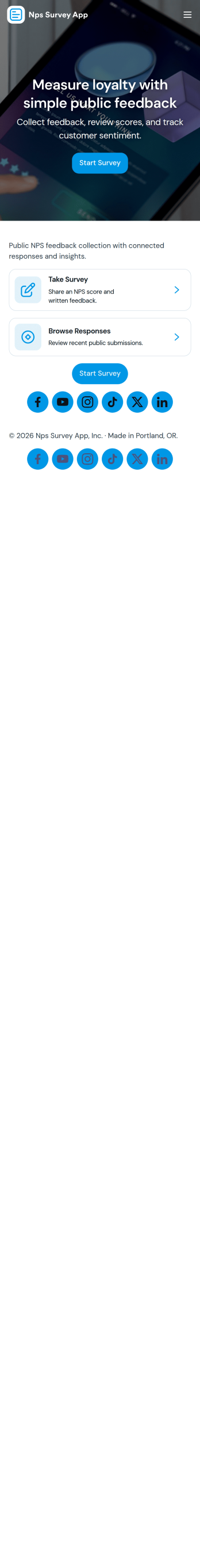 NPS Survey App Template