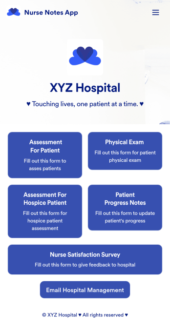 Nurse Notes App Template