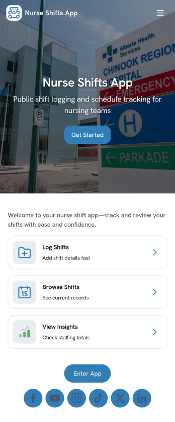 Nurse Shifts App Template