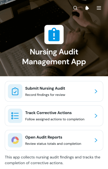 Nursing Audit Management App Template