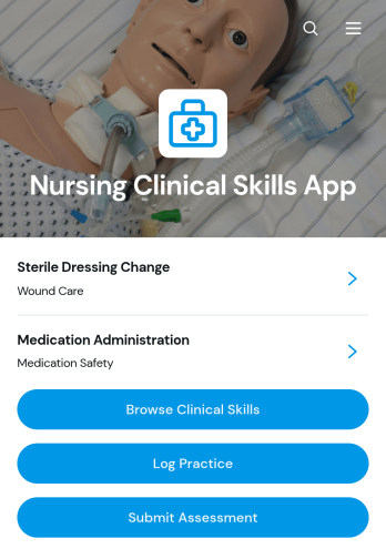 Nursing Clinical Skills App Template