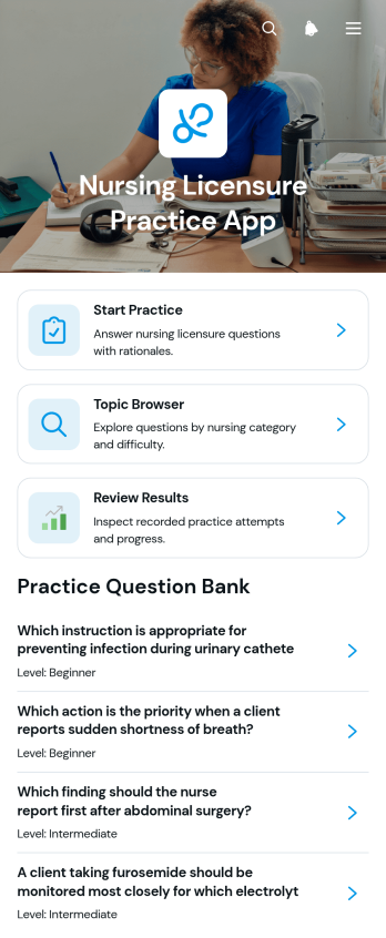 Nursing Licensure Practice App Template