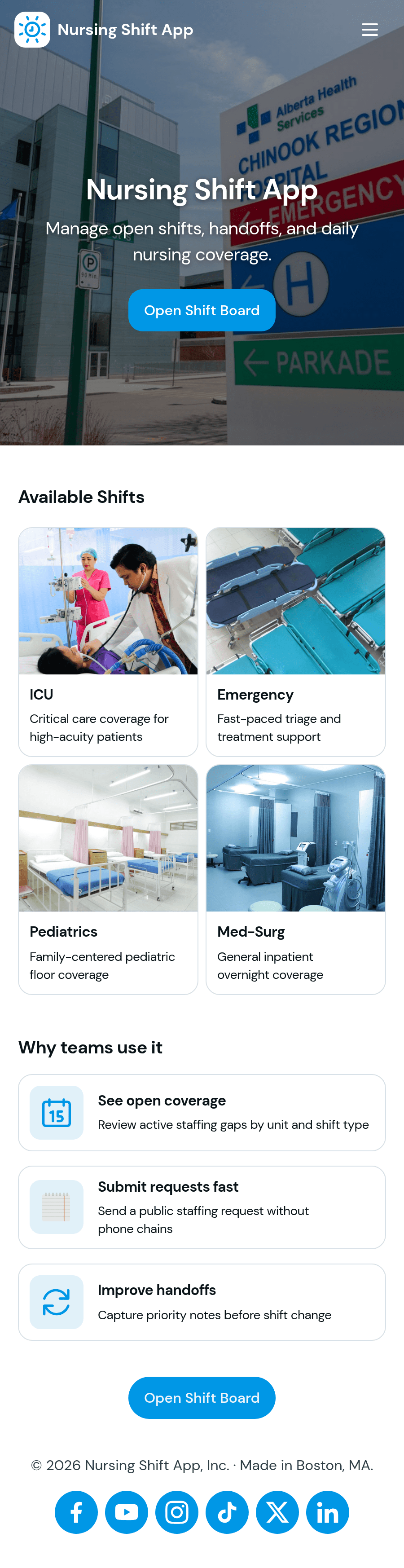 Nursing Shift App Template | Jotform